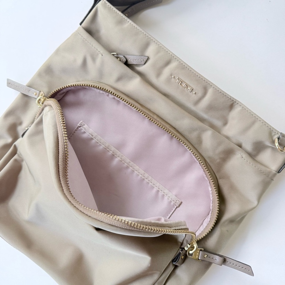Tumi Voyageur Capri Crossbody Bag in Taupe / Beige / Khaki w/ Gold Hardware - Picture 10 of 16